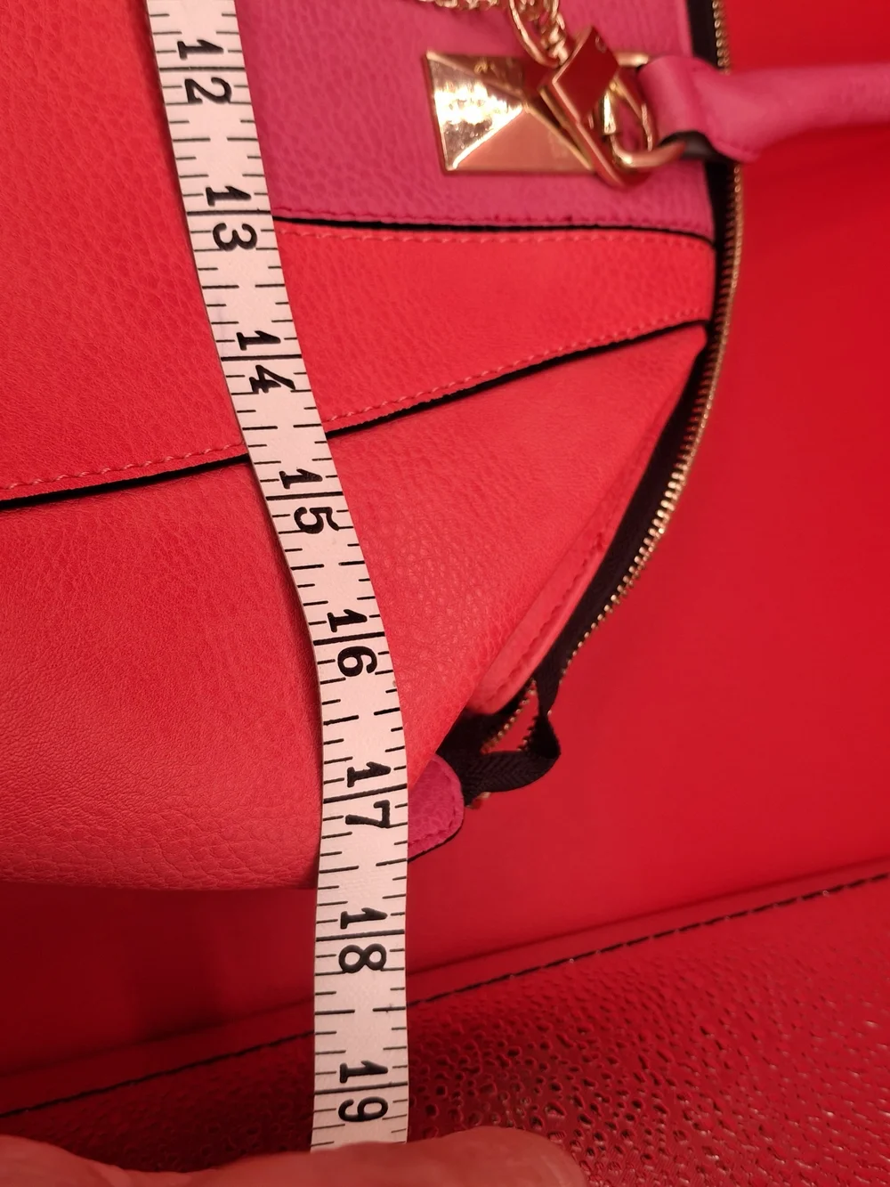 Gianni Bini Hot Pink Structured Satchel with Gold Charm